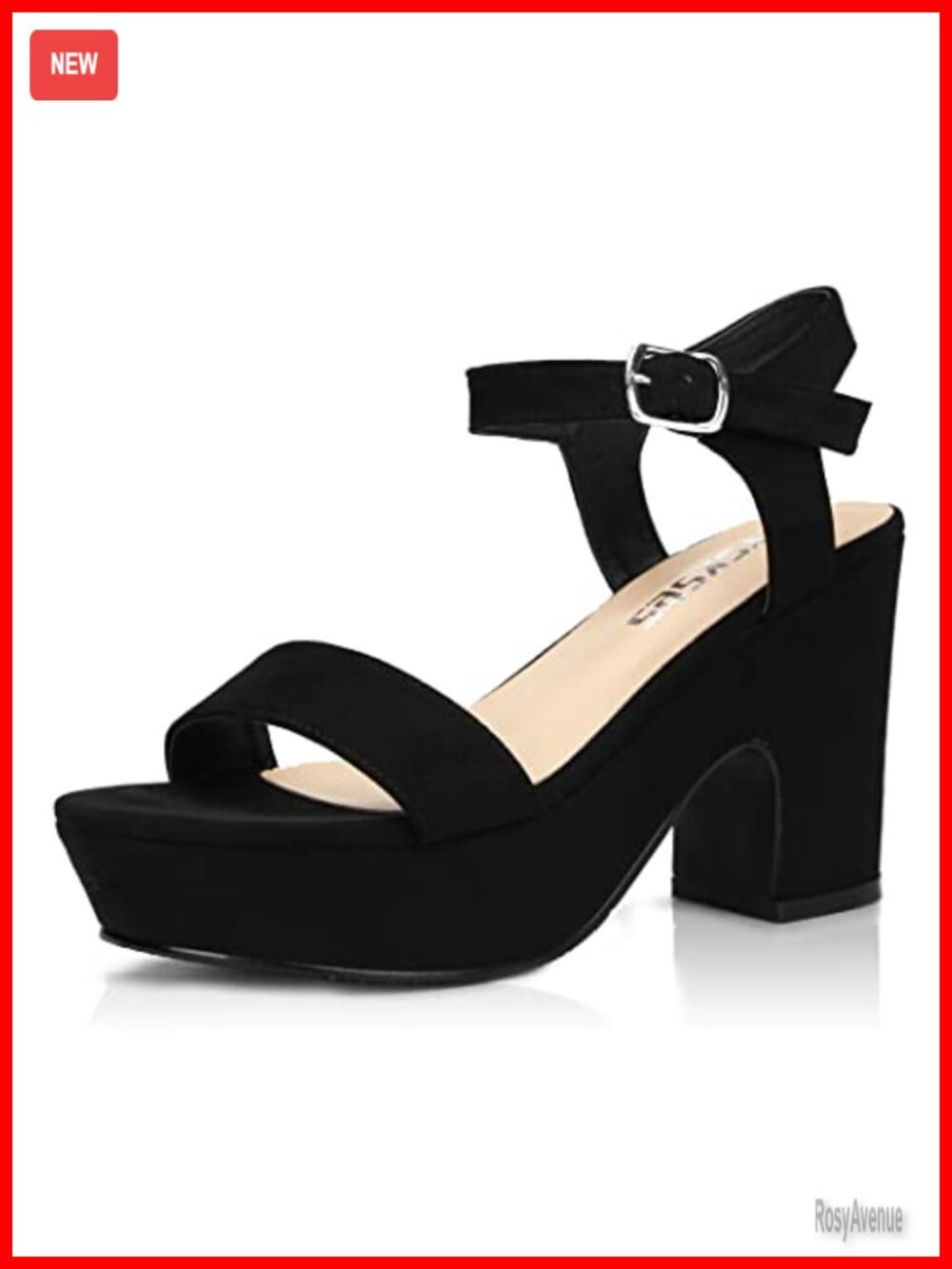 rsxses Platform Chunky Wedge Heel Ankle Strap Sandals for Women